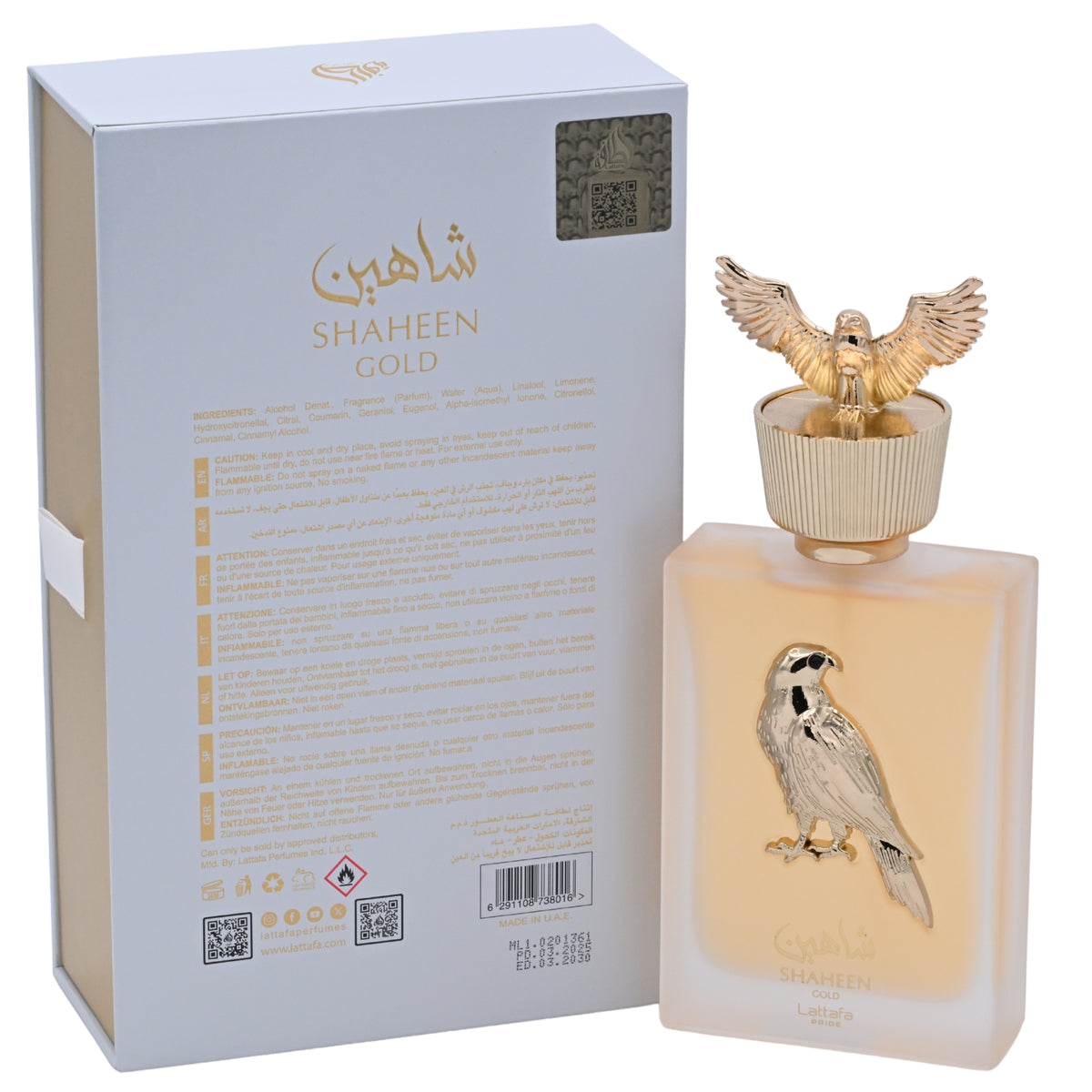 Pride Shaheen Gold by Lattafa perfume for unisex EDP 3.3 / 3.4 oz New in Box 6291108738016