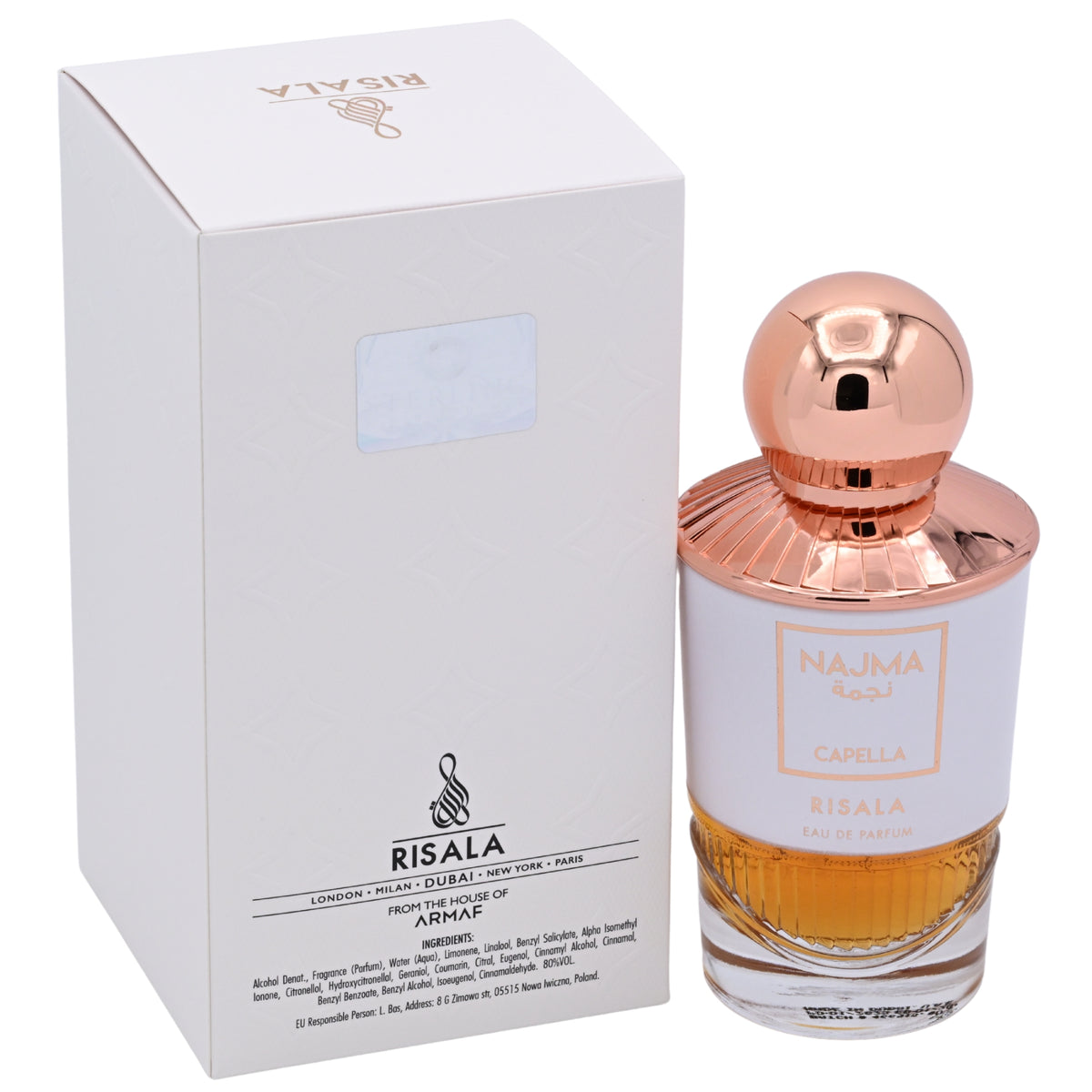 Risala Najma Capella Eau de Parfum Spray Unisex 3.4 oz (100 ml) New Retail Box 6294015199246