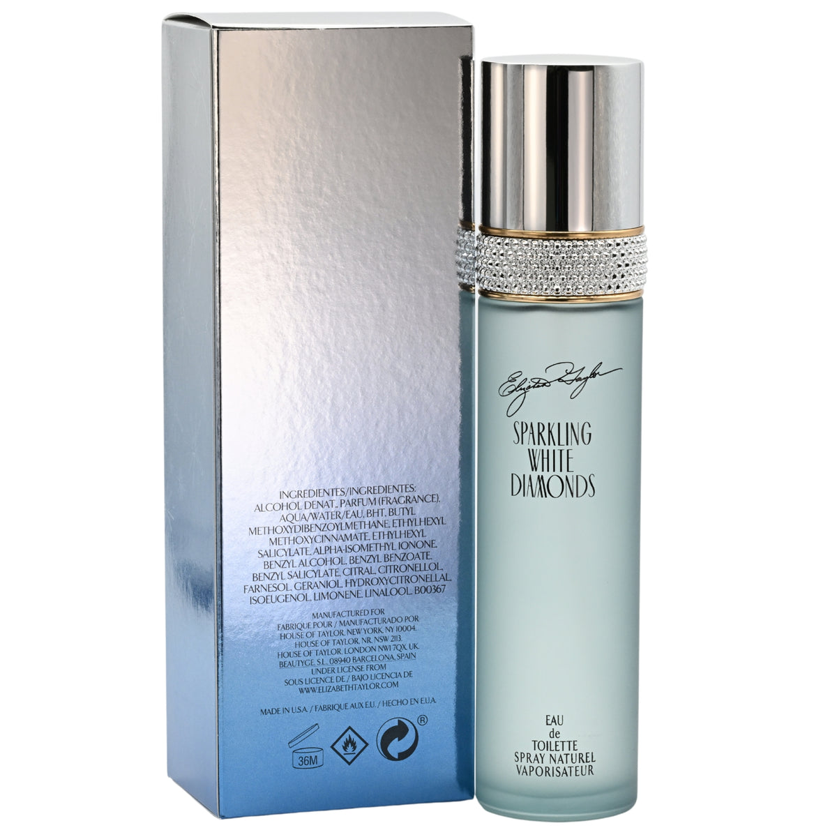 SPARKLING WHITE DIAMONDS Elizabeth Taylor perfume 3.3 oz 3.4 edt NEW IN BOX 719346140201