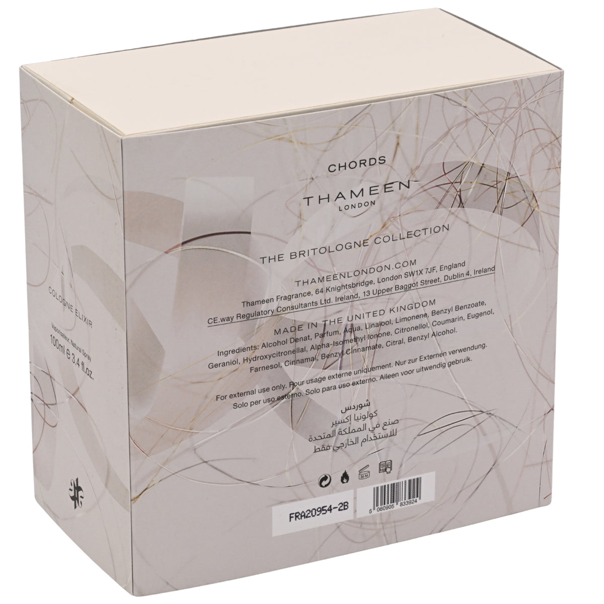 Thameen London Chords Eau de Parfum Spray Unisex 3.4 oz (100 ml) New Retail Box 5060905833924
