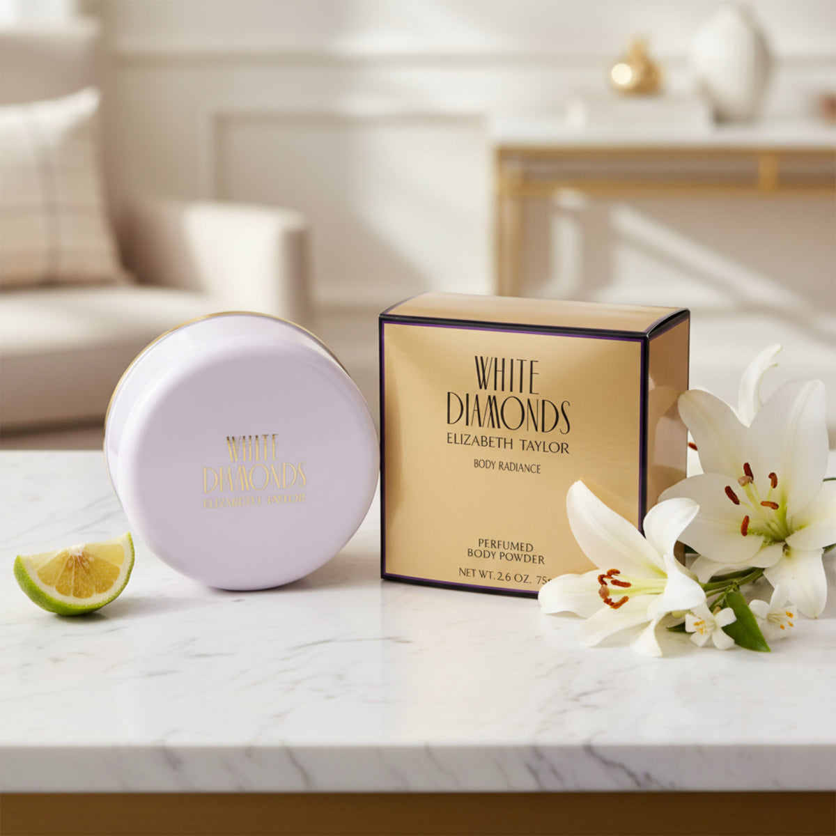 White Diamonds by Elizabeth Taylor Body Radiance perfumed Body Powder 2.6 oz 716393041772