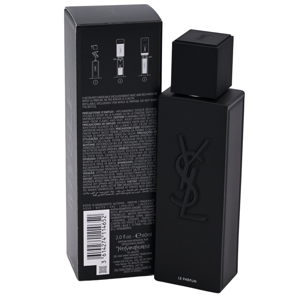 Yves Saint Laurent MYSLF Le Parfum Parfum Spray for Men 2.0 oz / 60 ml New Retail Box 3614274114652