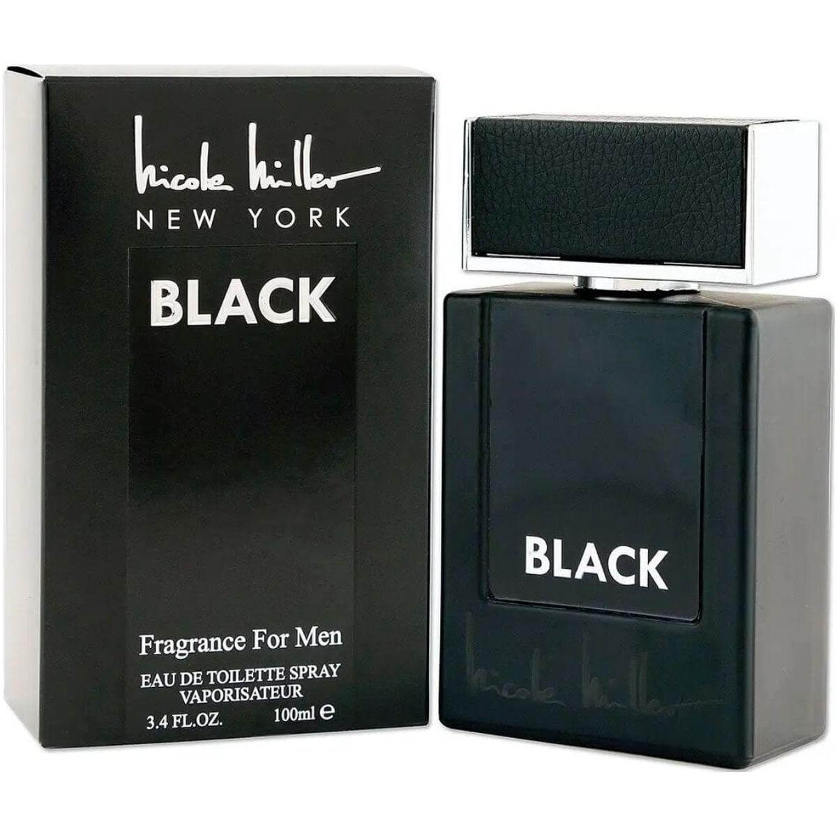 Black by Nicole Miller cologne for men EDT 3.3 / 3.4 oz New In Box 746480134483