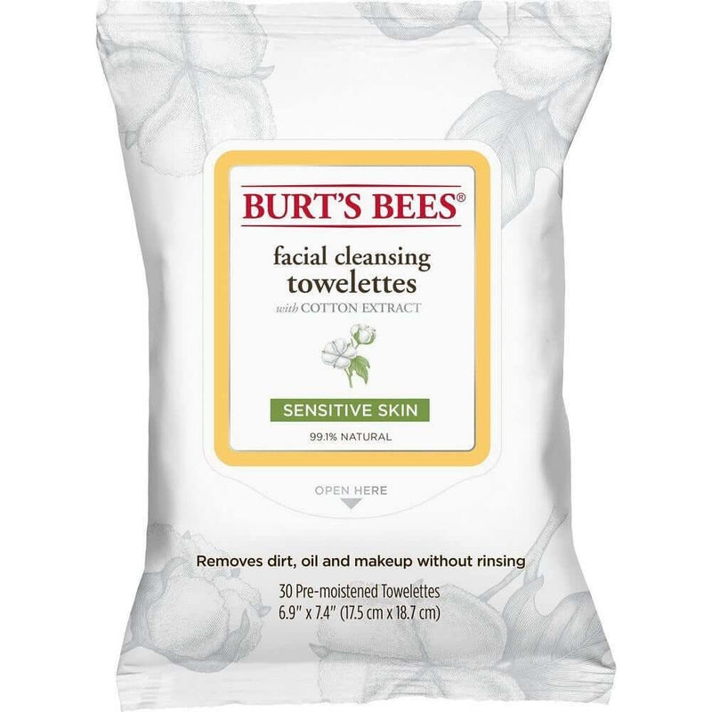 Burt's Bees Burt's Bees Facial Cleansing Towelettes with cotton extract 30 count at $ 14.11