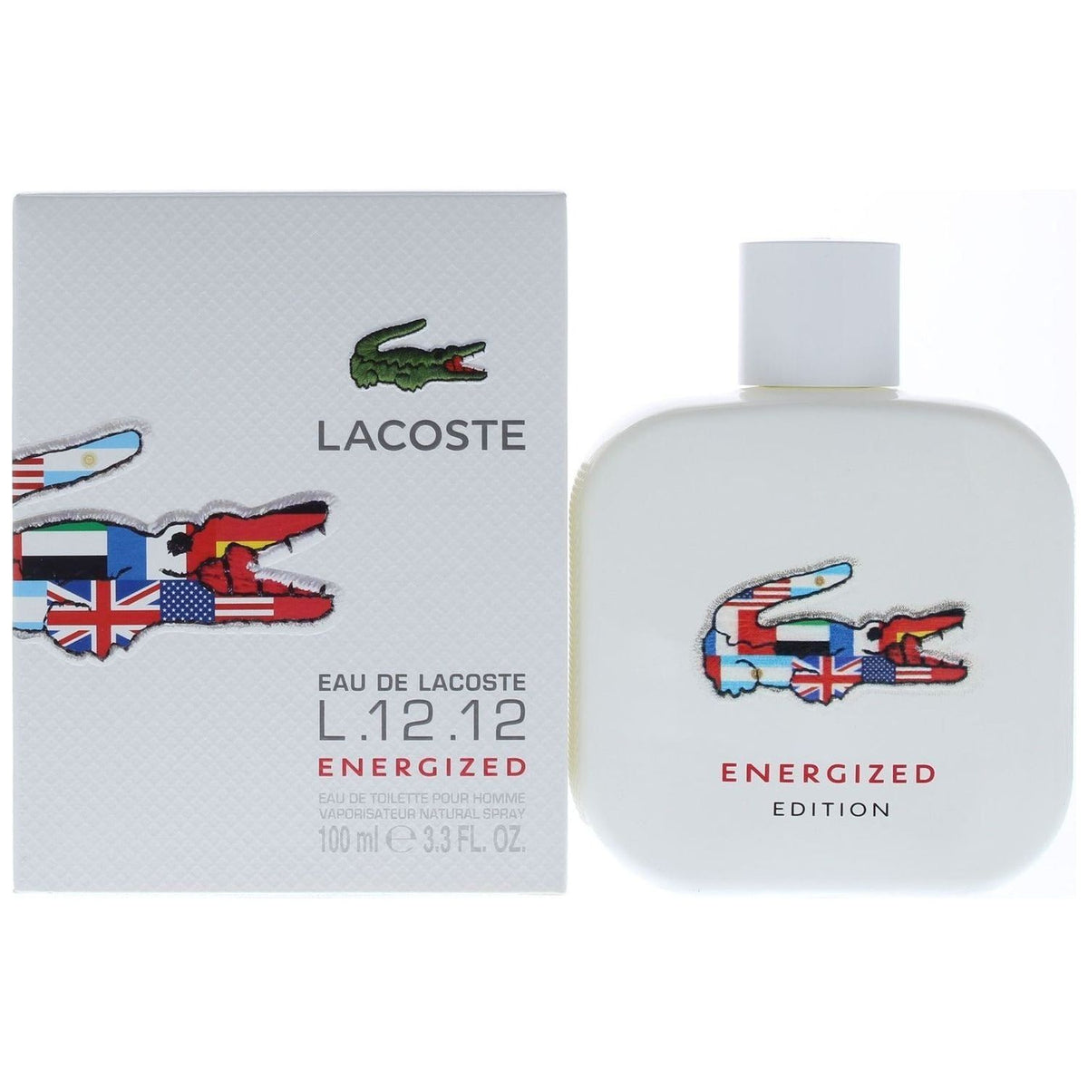 Eau de Lacoste L.12.12 Energized by lacoste cologne EDT 3.3 / 3.4 oz New in Box 730870188071