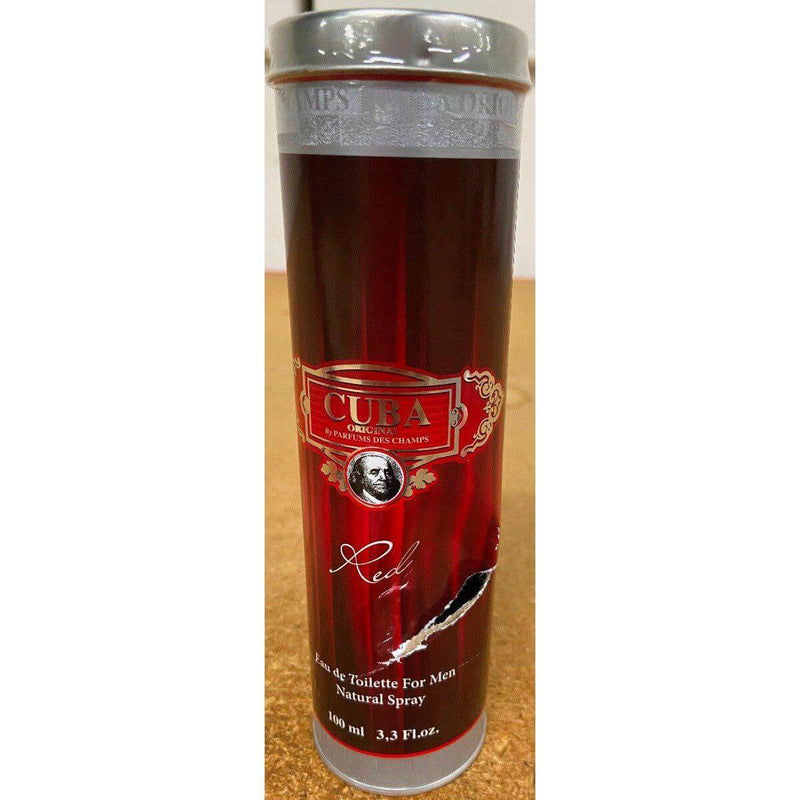 Cuba Cuba Red By Cuba cologne for men EDT 3.3 / 3.4 oz Damaged Retail box at $ 9.99
