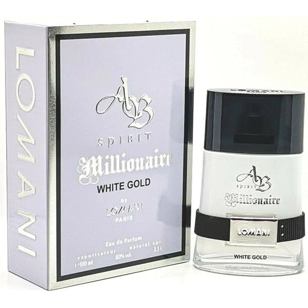 AB Spirit Millionaire White Gold by Lomani for men EDP 3.3 / 3.4 oz New in Box
