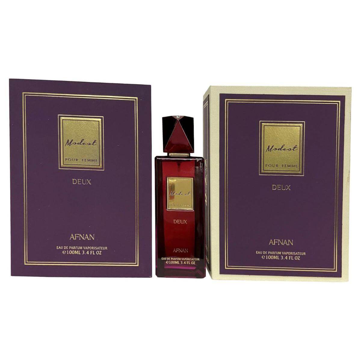 Modest Deux pour femme by Afnan perfume EDP 3.3 /3.4 oz New in Box 6290171001935