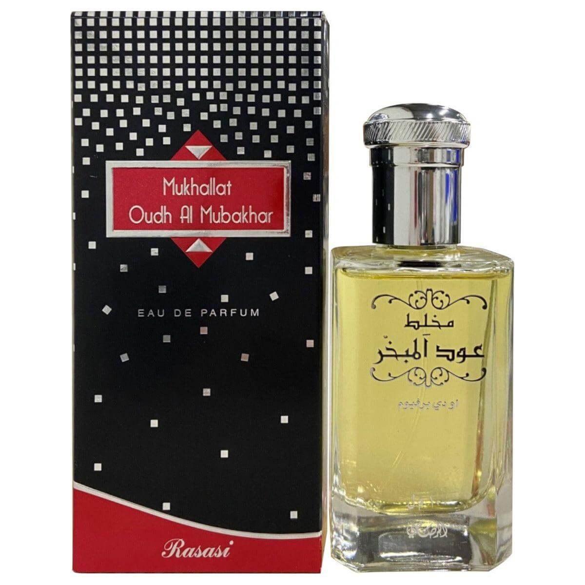 Mukhallat Oudh Al Mubakkhar by Rasasi for unisex EDP 3.3 / 3.4 oz New in Box 614514161012