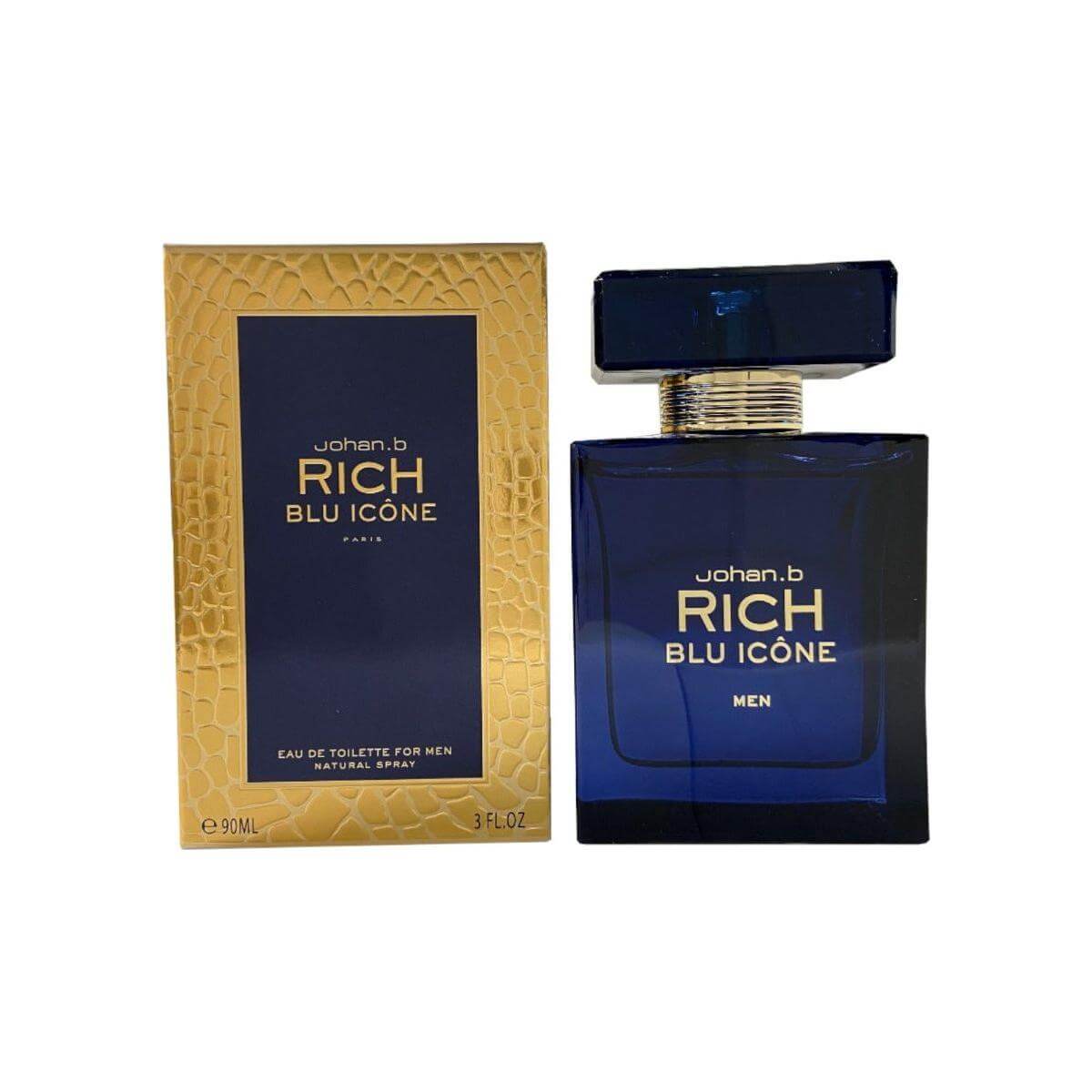 Rich Blu Icone by Johan.B cologne for men EDT 3 / 3.0 oz New In Box 3700134409102