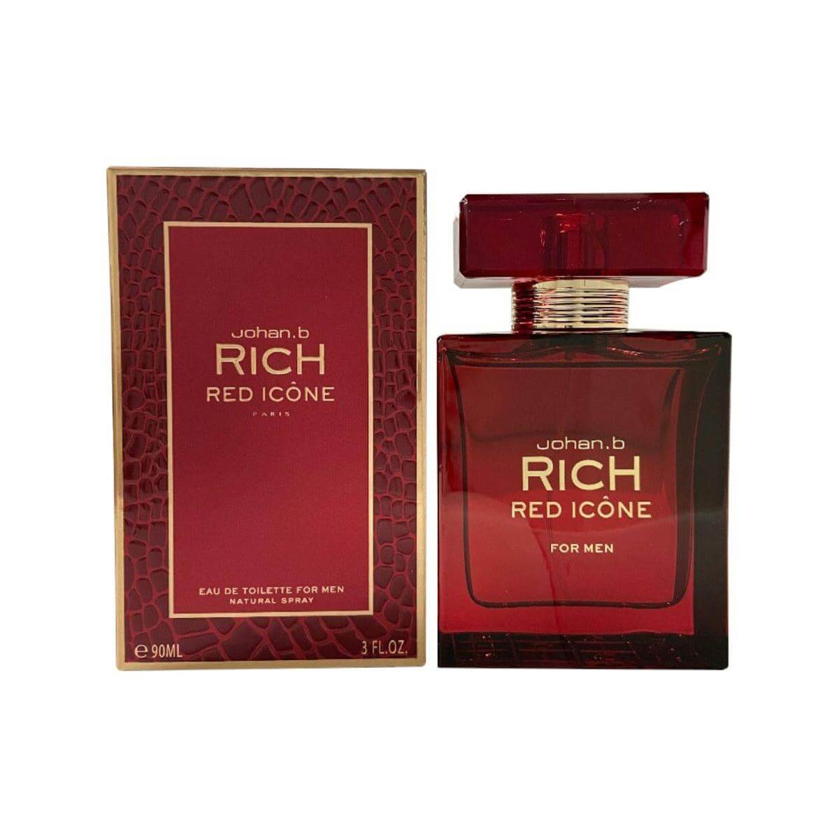 Rich Red Icone by Johan.B cologne for men EDT 3 / 3.0 oz New In Box 3700134410818
